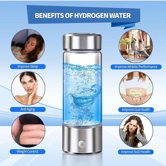 Hydrogen Water Bottle Generator SPE PEM Technology Water Ionizer Rechargeable - Picture 2 of 6